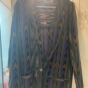 Colorful aztec design blazer